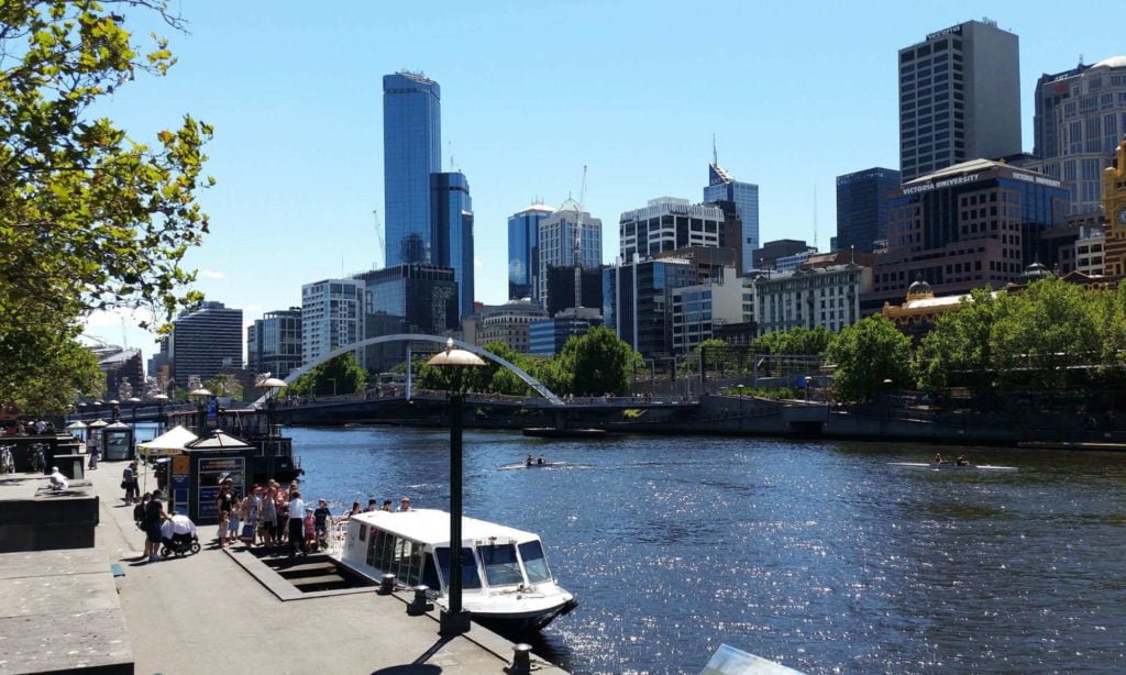 Yarra River Melbourne City in background